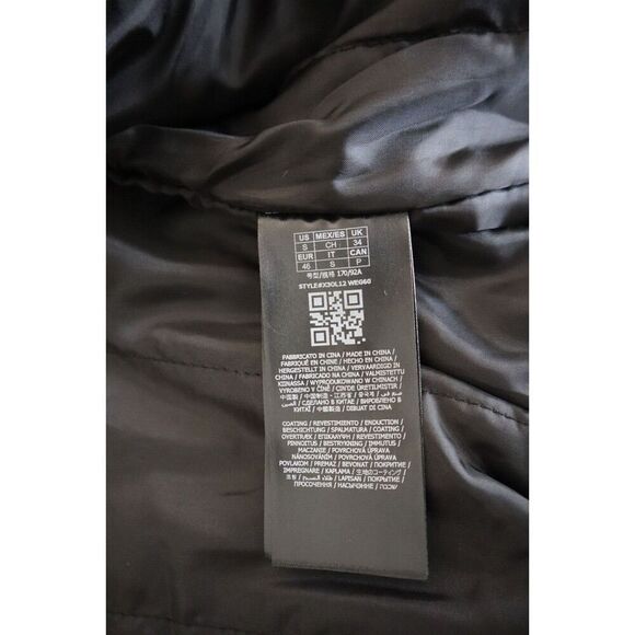 GUESS Men's Sz S Jet Black Faux-Leather Detachable-Hood Motorcycle Jacket - Picture 11 of 13